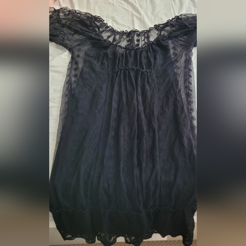 Zara Black Floral Lace Top